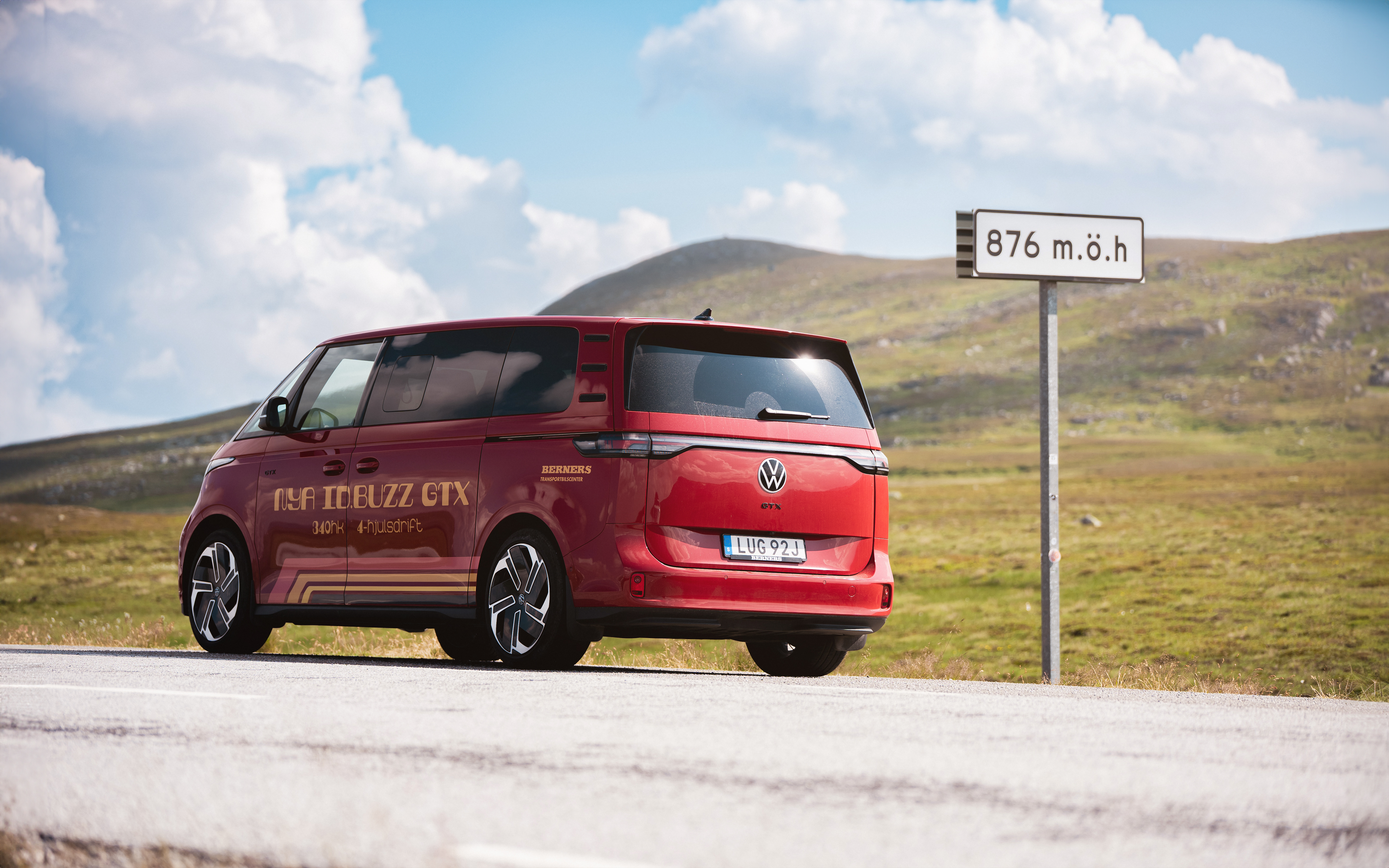 876 meter över havet - den högsta punkten på Vildmarksvägen.